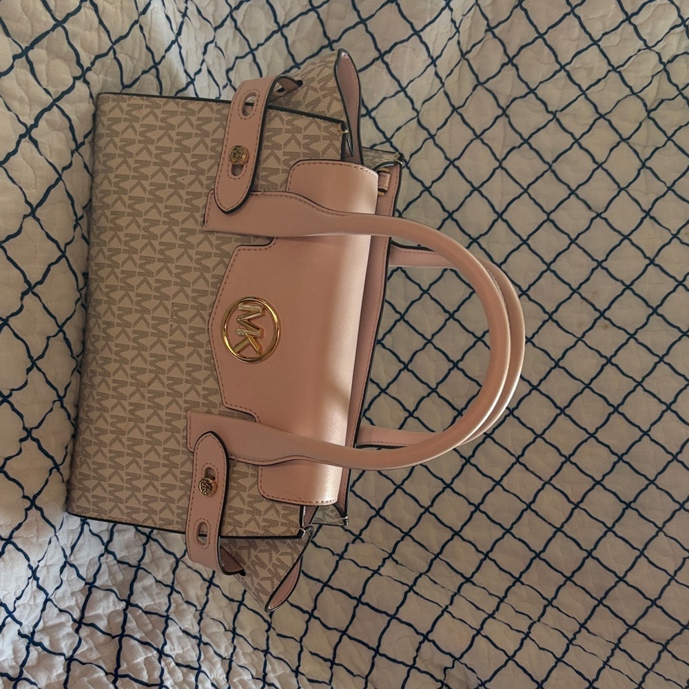 Michael Kors Pink and Cream Satchel